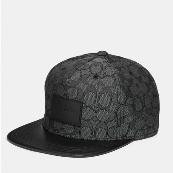 Coach Other - *SOLD*COACH SIGNATURE FLAT BRIM MENS HAT BLACK